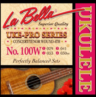 100W Uke-Pro Комплект струн для концертного и тенор укулеле, оплетка 4-ой струны, La Bella от магазина Соло в Иркутске