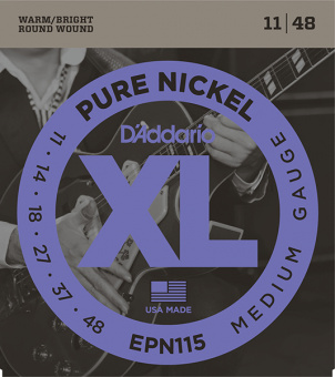EPN115 XL Pure Nickel Комплект струн для электрогитары, никель, Medium 11-48, D'Addario от магазина Соло в Иркутске