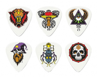 BL115 Alan Forbes Коробка медиаторов 432шт, 3 толщины, 6 рисунков, Dunlop от магазина Соло в Иркутске