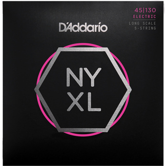 NYXL45130 NYXL Комплект струн для 5-струнной бас-гитары, Long Scale, Reg Light, 45-130, D'Addario от магазина Соло в Иркутске