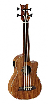 CAIMAN-FL-GB Lizard Series Укулеле бас со звукоснимателем, без ладов, с вырезом, с чехлом, Ortega от магазина Соло в Иркутске