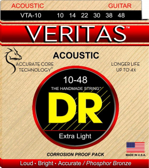 VTA-10 Veritas Комплект струн для акустической гитары, фосфорная бронза, 10-48, DR от магазина Соло в Иркутске