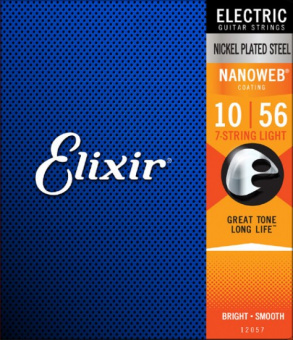 12057 NANOWEB Комплект струн для 7-струнной электрогитары, Light, 10-56, Elixir от магазина Соло в Иркутске